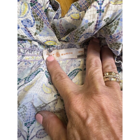 Authentic TORY BURCH 100% Silk Mosaic Romper in Provence Pompeii Sz M $350 a27 - Picture 6 of 7